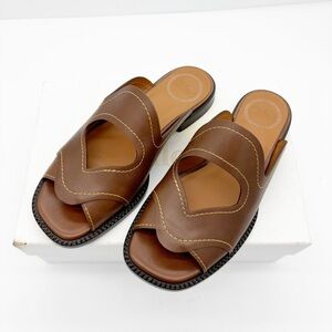 Chloe Gail Cutout Leather Slide Sandals
